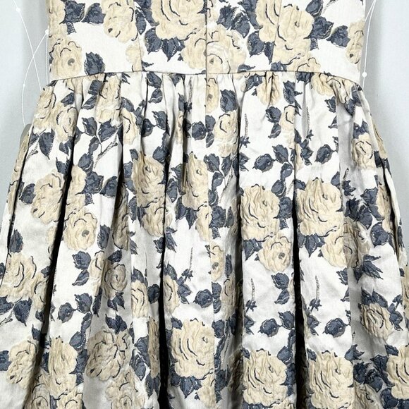 NWT Gal Meets Glam Ava Dusty Blue Beige Floral Dress $198 - Picture 13 of 14